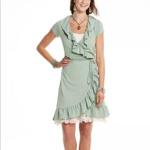 Matilda Jane wrap dress happy & free ruffle L Nwt